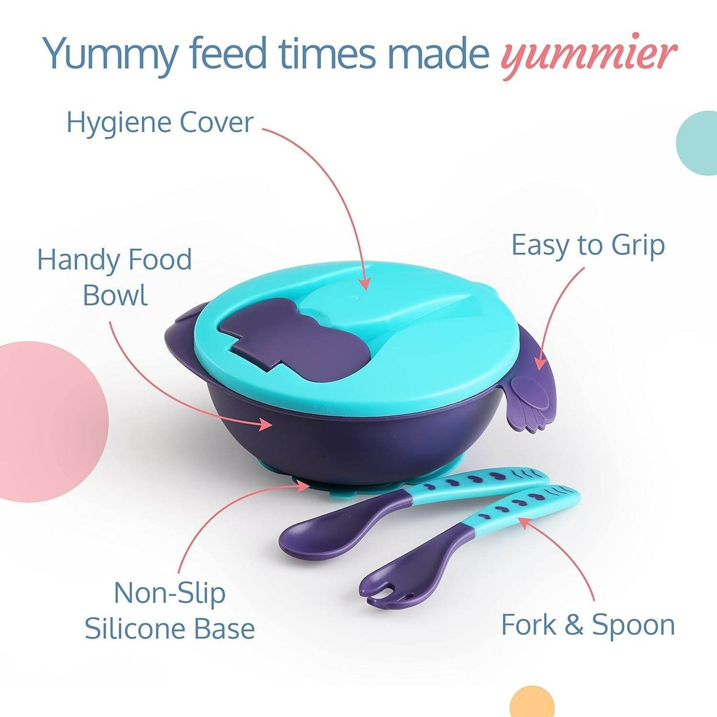 Dr Gym Baby Bowl BPA FREE With Spoon And Fork - DMC Wholesale