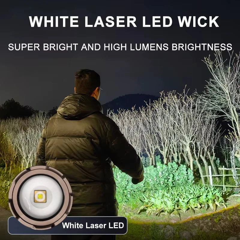 Telescopic Zoom Rechargeable LED Flashlight (Bronze Edition)