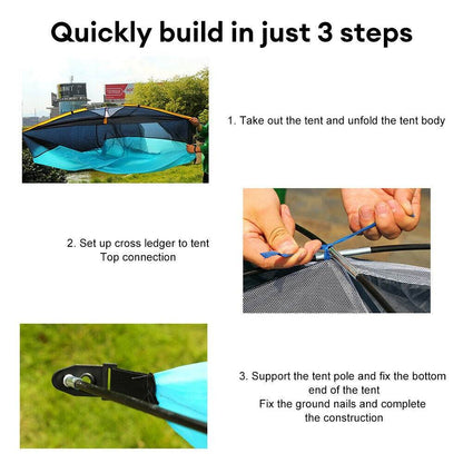 Easy Assembled 2 Man Tent (2x1.4x1m) - DMC Wholesale