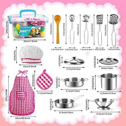 Kids Kitchen Play Pots and Pans - Alt View