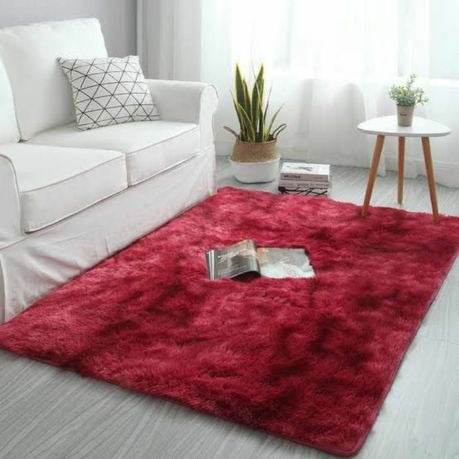 Colourful Fluffy Shag Runner (Dark Maroon) - DMC Wholesale