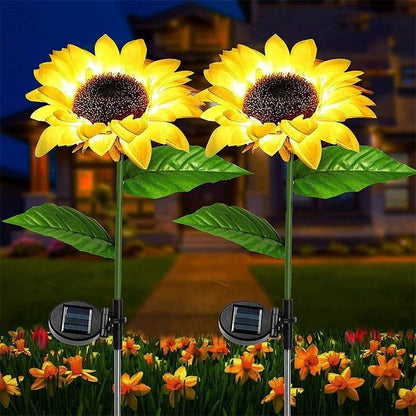 Sunflower Lawn Solar Light (2 Pcs) - DMC Wholesale