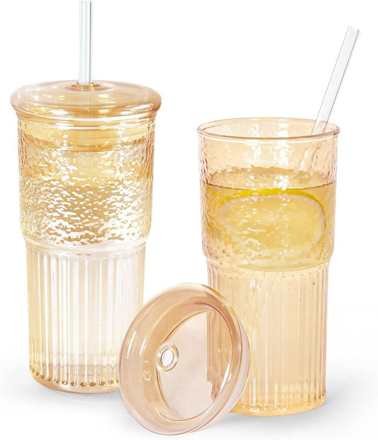 Sculptural Rippled Glass Tumbler(600ml)(Each) - DMC Wholesale