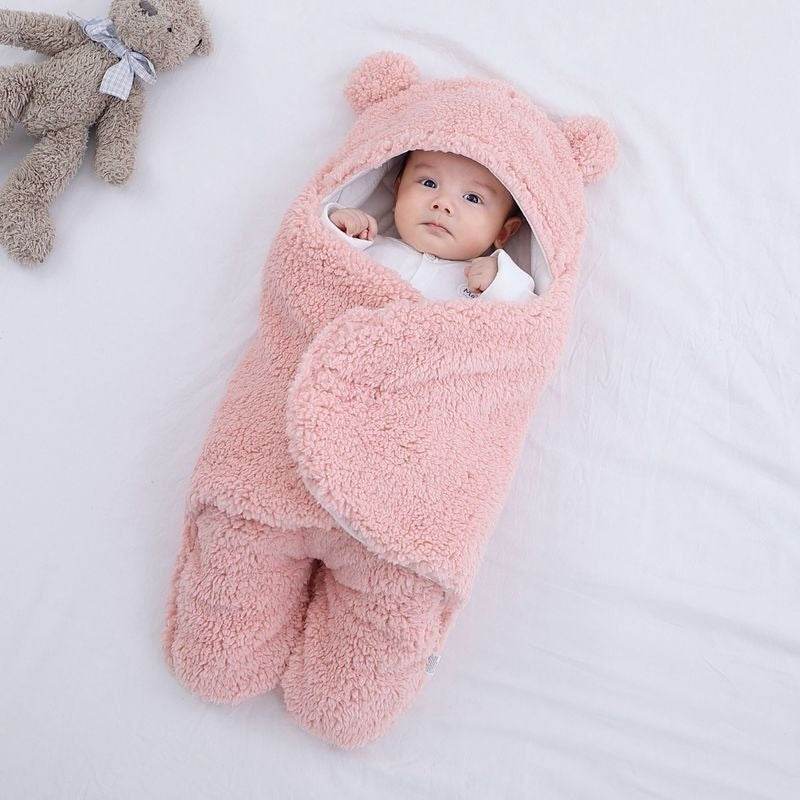 Baby Bear‑Ear Swaddle Blanket