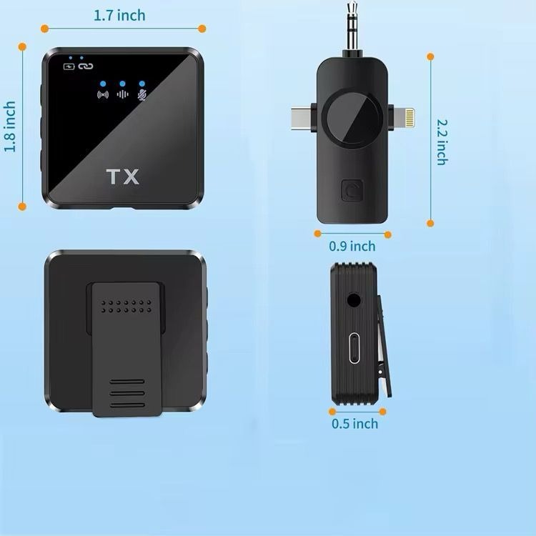 Dual Wireless Lavalier Microphones For iPhone/ Camera/ Android Devices