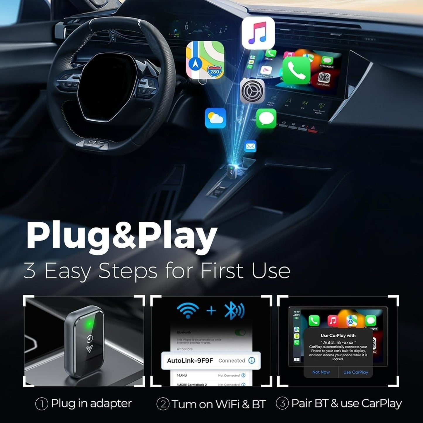 2in1 Wireless CarPlay And Android Auto Adapter