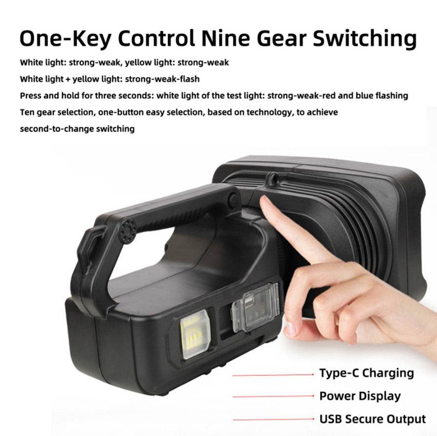 Multifunctional LED High Power Searchlight With Power Bank - DMC Wholesale