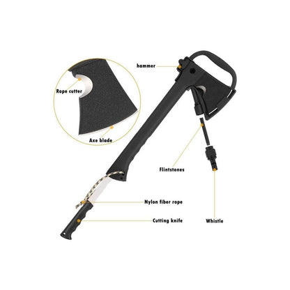 Tomahawk Axe with Knife, Flint & Whistle - DMC Wholesale
