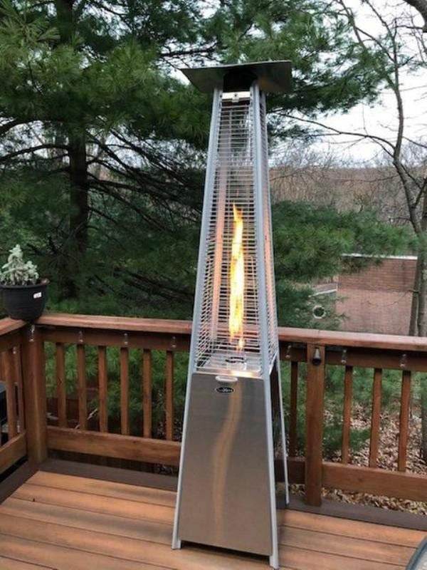 Stainless Steel Gas Flame Pyramid Patio Heater - DMC Wholesale