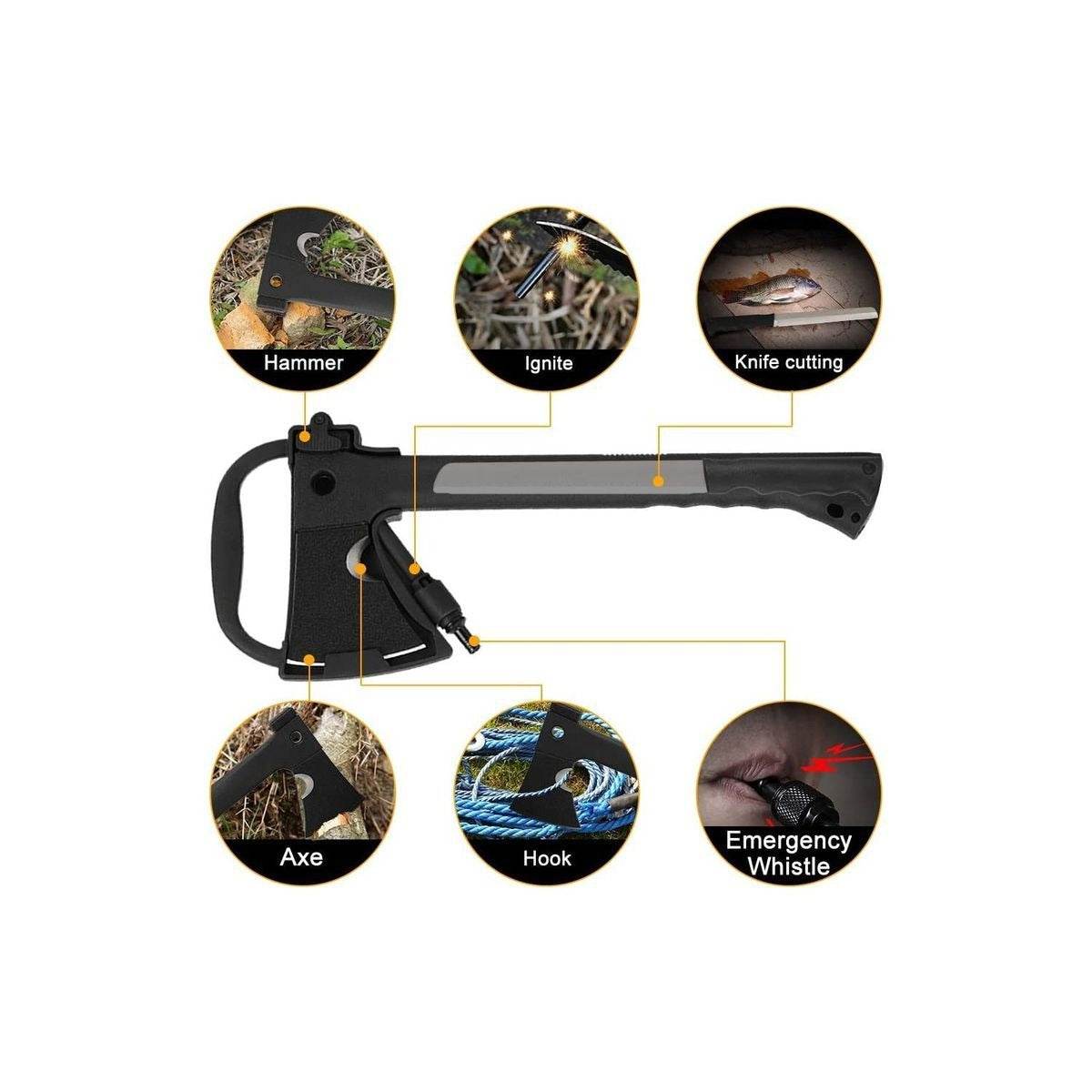 Tomahawk Axe with Knife, Flint & Whistle - DMC Wholesale