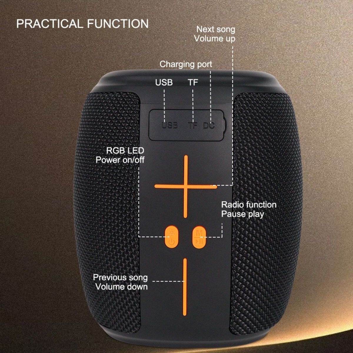 Portable Bluetooth Wireless Diaphragm Speaker - DMC Wholesale