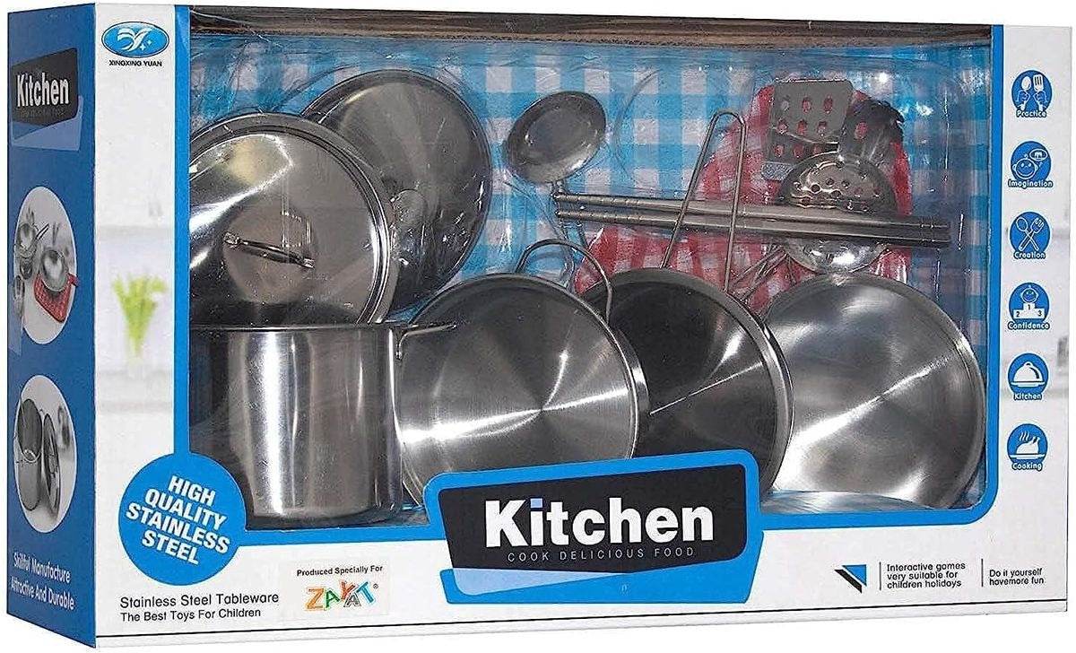 Stainless Steel Kitchen Set Toy For Kids (11 pcs) - DMC Wholesale