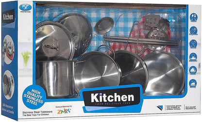 Stainless Steel Kitchen Set Toy For Kids (11 pcs) - DMC Wholesale