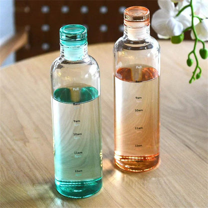 Transparent Motivational Water Bottle (500ml) - DMC Wholesale