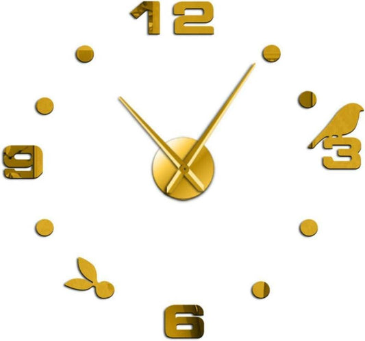 DIY Modern Bird 3D Wall Clock (Gold)(60-70cm) - DMC Wholesale