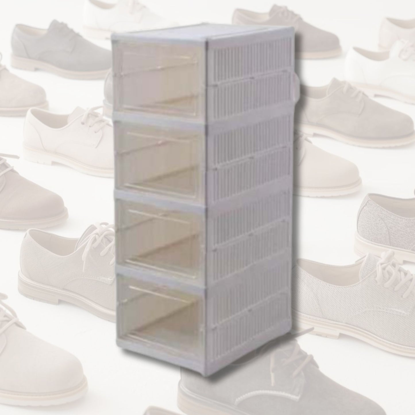Grid Space Shoe Storage Box (4 Tier)