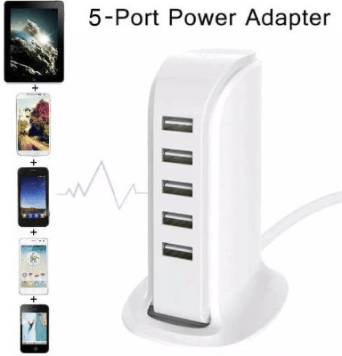 USB Adapter Charger Station Hub (5 Port) - DMC Wholesale