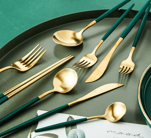 Hight Quality Polished Cutlery Set (24 pcs)(Black) - DMC Wholesale