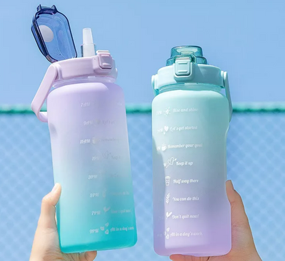 Combo: Vibrant Motivational Water Bottles (2 pcs)(Blue)
