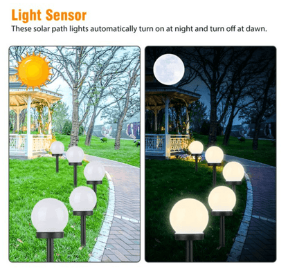 Round LED Solar Outdoor Patio Mini Bobo Lamps (2 pcs) - DMC Wholesale