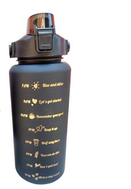 Motivational Bottle (2L)(Black) - DMC Wholesale