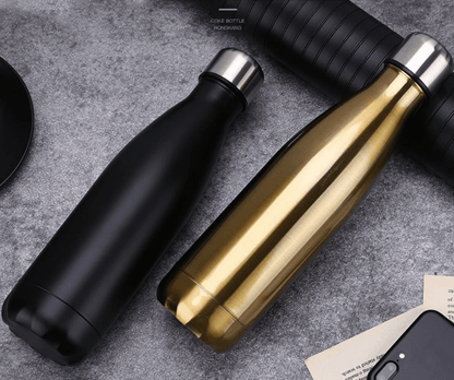 Double Wall Vacuum Insulated Stainless Steel Bottle (750ml)(Black) - DMC Wholesale