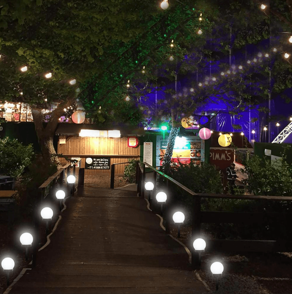 Round LED Solar Outdoor Patio Mini Bobo Lamps (2 pcs) - DMC Wholesale