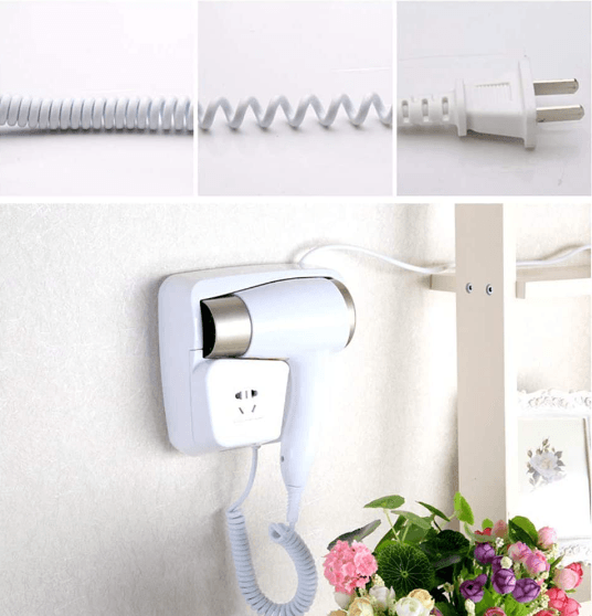 Wall Mounted Hair Dryer and Plug - DMC Wholesale