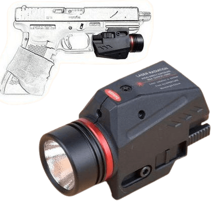 Pistol Flashlight Red Laser - DMC Wholesale