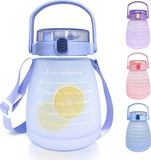 Cute Water Bottles with Straw (1.1L) - DMC Wholesale