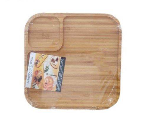 Two Section Wooden Snack Plate - DMC Wholesale