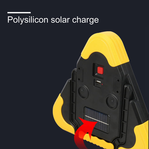 LED Solar Triangle Emergency Traffic Light - Alt View