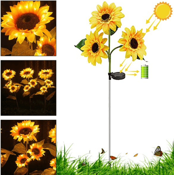 Solar LED Waterproof Sunflower Garden Light (2pcs) - DMC Wholesale