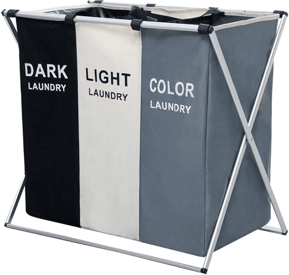 Foldable Sorting Laundry Basket (3 Compartment) - DMC Wholesale