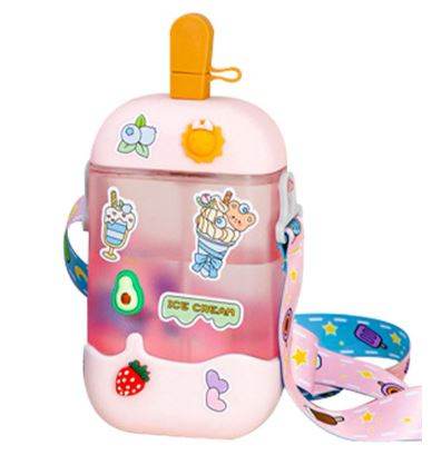 Funky Kids Water Bottle with Straw - DMC Wholesale