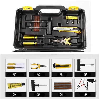 Double Cylinder Air Compressor With Tyre Repair Tools - DMC Wholesale