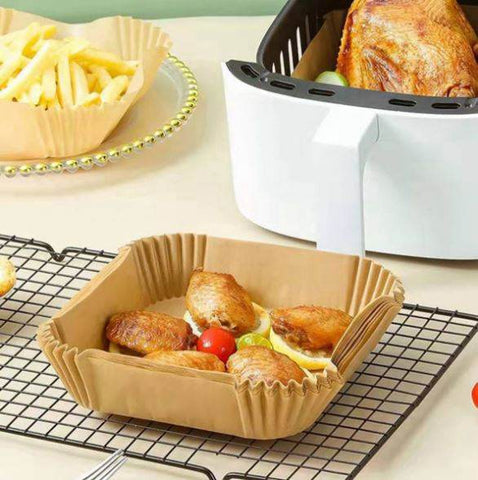 Square Disposable Air Fryer Parchments (100 pcs) - Alt View