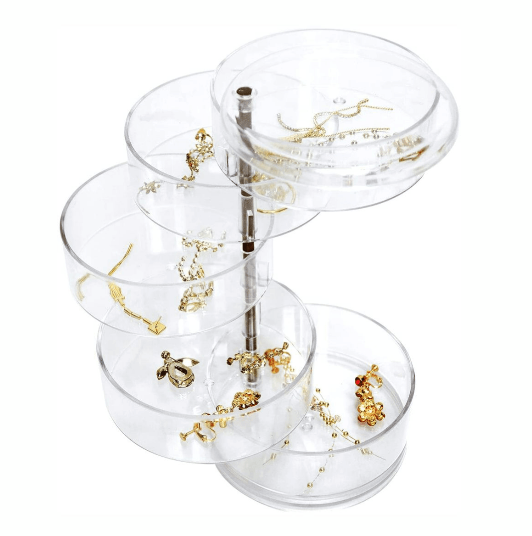 Rotating Acrylic Jewellery Storage Box (5 Tier) - DMC Wholesale