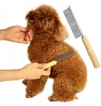 Wooden Handle Dog Grooming Comb