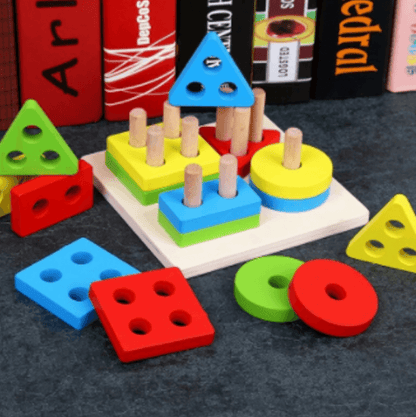 Wooden Sorting And Stacking Toy (Bright Colours) - DMC Wholesale