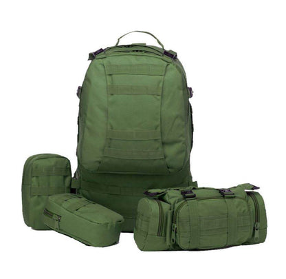 Travel Camping Bag With Three Molle Bags (Green) - DMC Wholesale