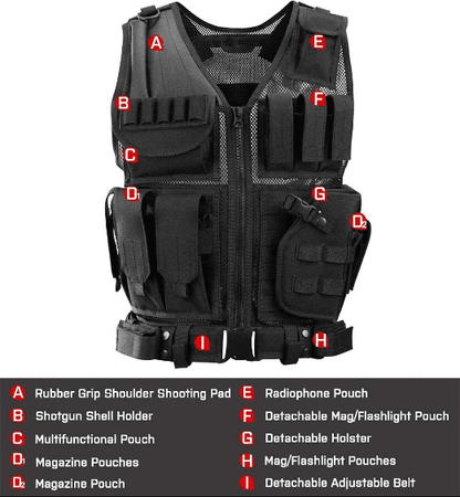 Adjustable Lightweight Tactical Vest - DMC Wholesale