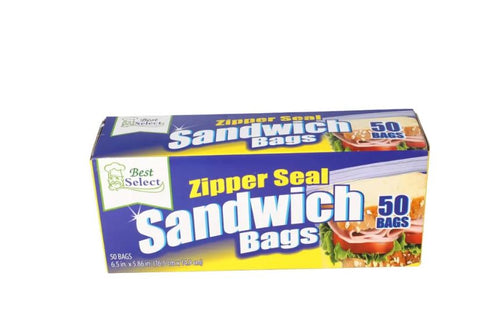 Zipper Seal Sandwich Bags (14.9x16.5cm)(50 pcs) - Alt View