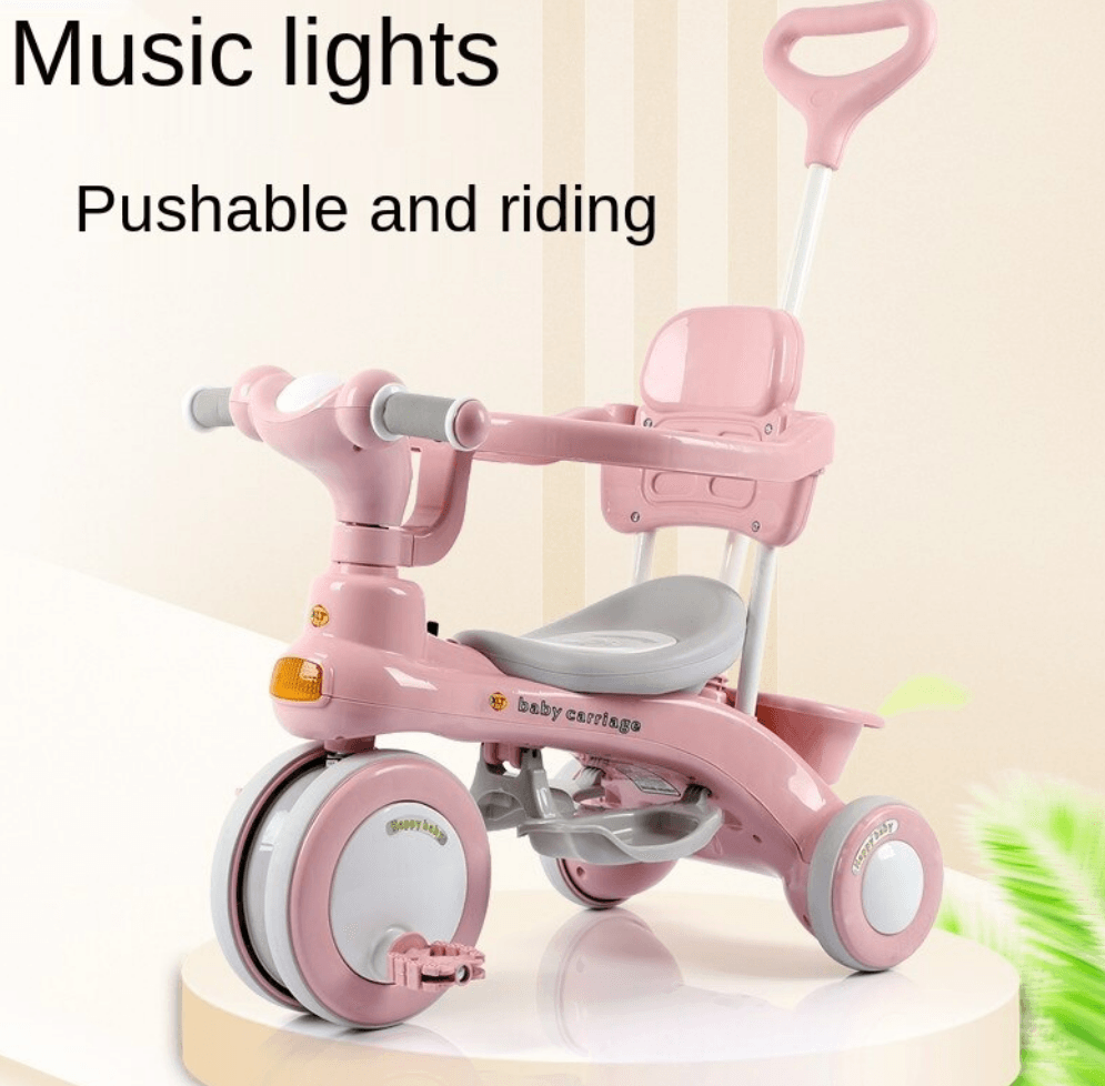 Tricycle Stroller With Lights And Music For Children - DMC Wholesale