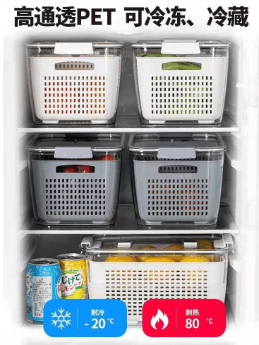 3in1 Fridge Organiser Storage Basket - DMC Wholesale