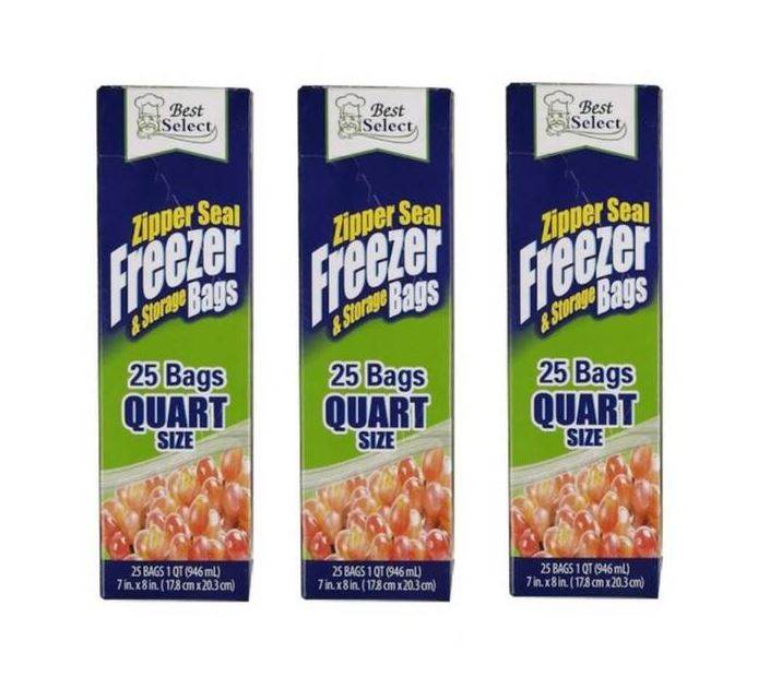 Medium Zipper Seal Freezer Bags (25 pcs) - DMC Wholesale