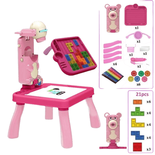 4in1 Writing Painting board with LED Projector Toy Table - DMC Wholesale