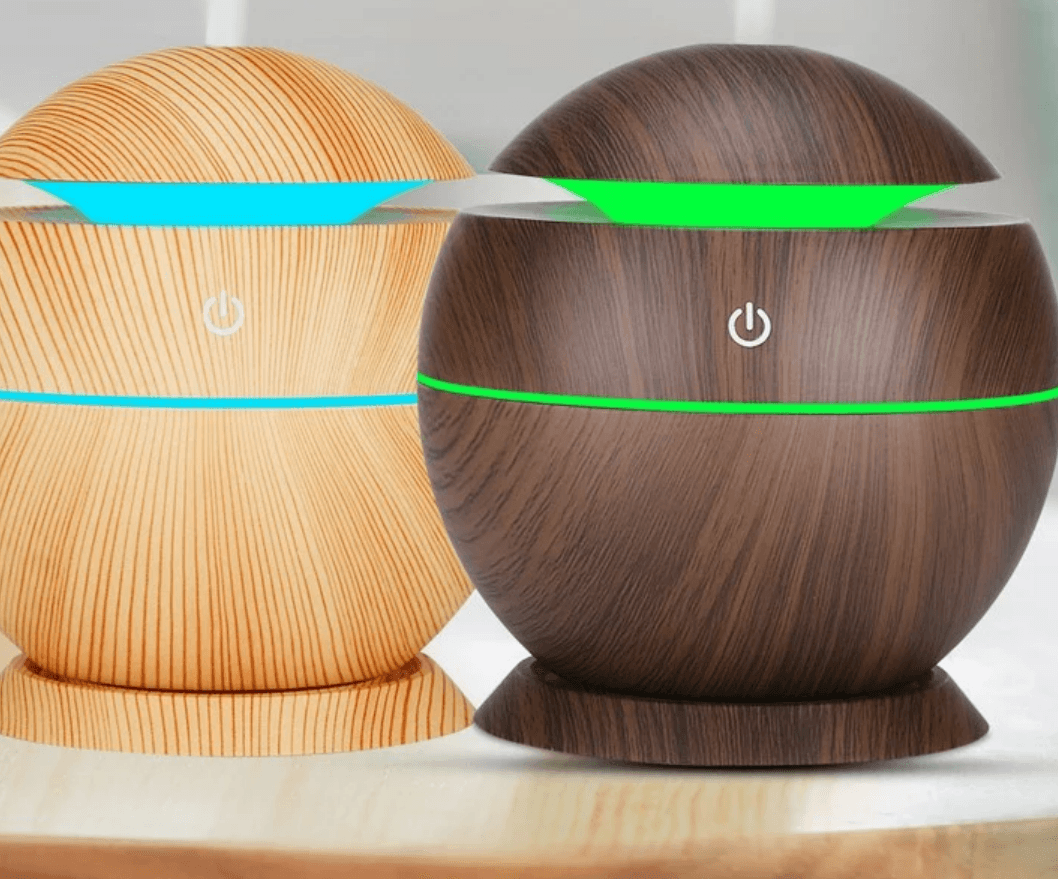 Mini Round LED Ultrasonic Aroma Humidifier (130ml) - DMC Wholesale