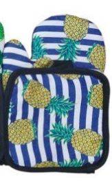 Fruit Print Oven Mitt And Potholder Set (2 pcs) - DMC Wholesale