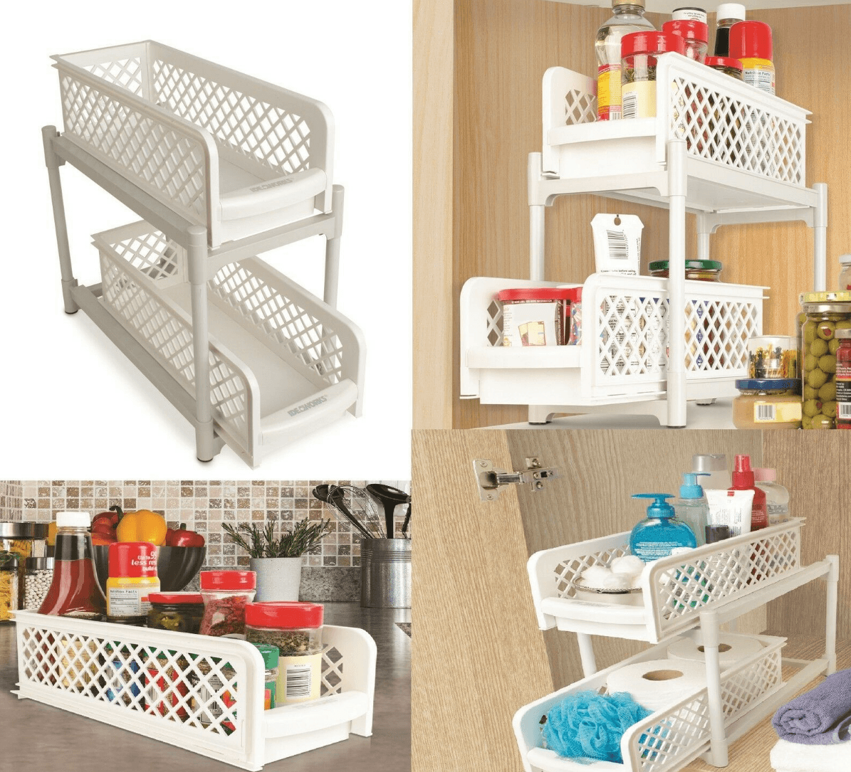 Sliding Basket Drawers (2 Tier) - DMC Wholesale
